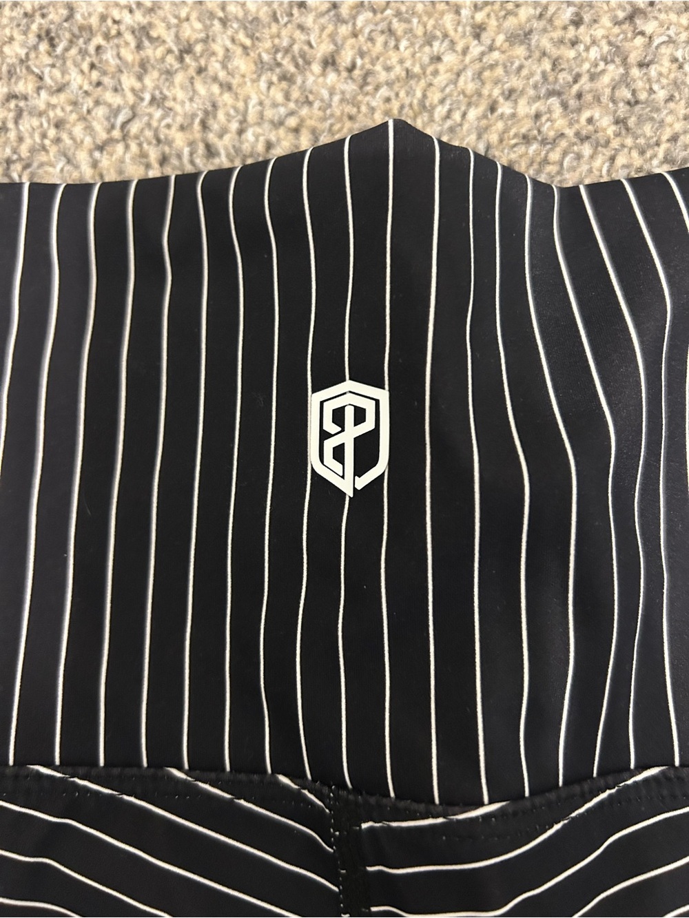 Born Primitive Black with White Pinstripe High-Waist Women’s Shorts - Picture 2 of 3